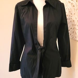 Henry New York szM tie front blk jacket/blazer